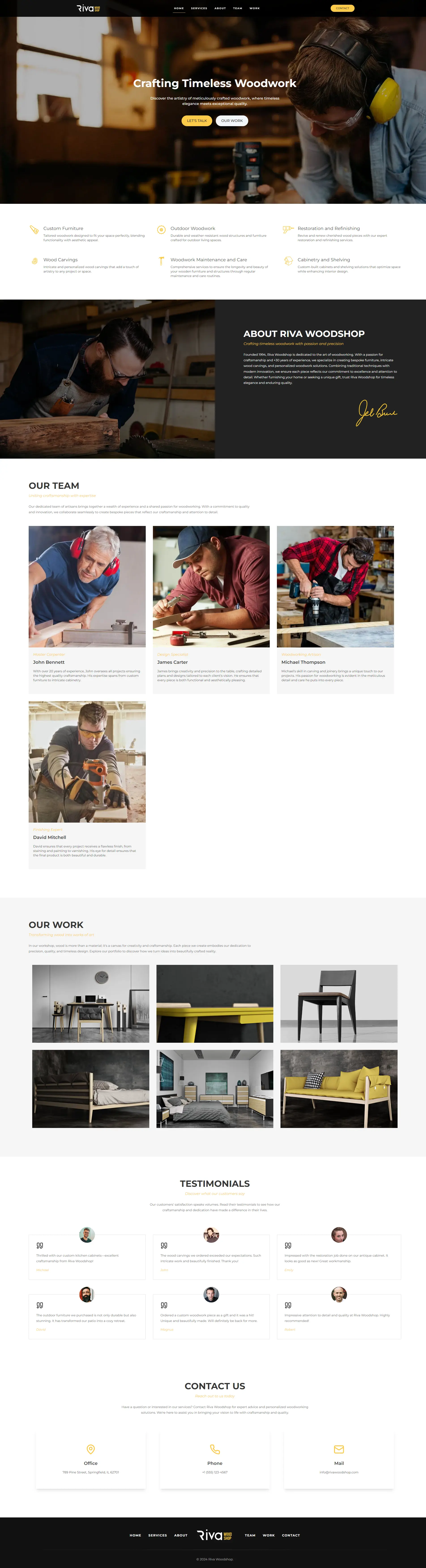 Riva Woodshop new website